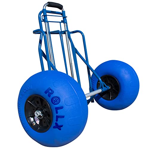 Folding Beach Cart with 13 Inch Balloon Wheels and Cooler Dolly L68214