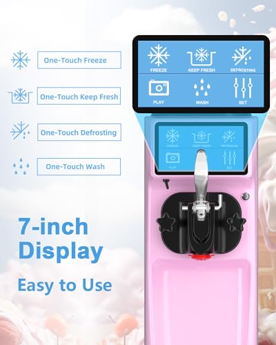 Soft Serve Ice Cream Maker with LCD Touch Screen, 1.6 Gal Tank J154844