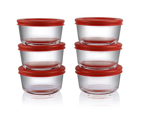2 Cup Glass Food Storage Containers (6 Pack), Dishwasher Freezer & Oven Safe L2167