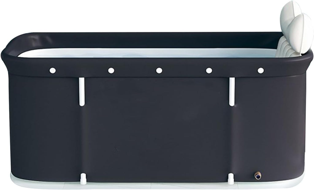 Foldable Portable Bathtub, PVC SUS Stainless Steel Soaking Tub for Adults for Spa at Home or Outdoors
