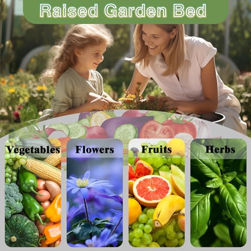 Galvanized Raised Garden Bed, Large Metal Planter Box, 8x4x1ft, 2 Pack F6689