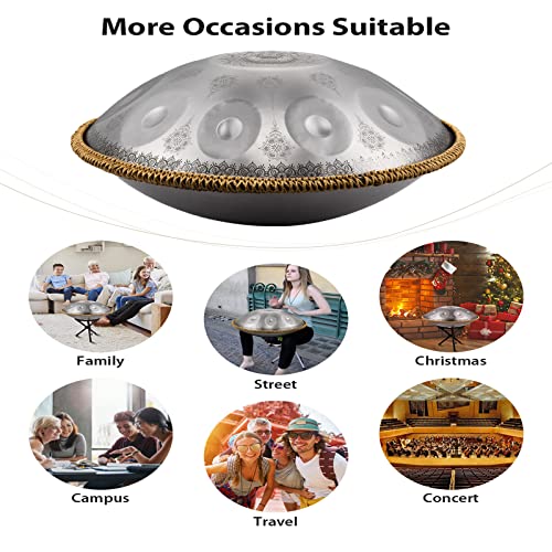 Handpan Drum 22 Inches D Minor Kurd, 10 Notes G2130