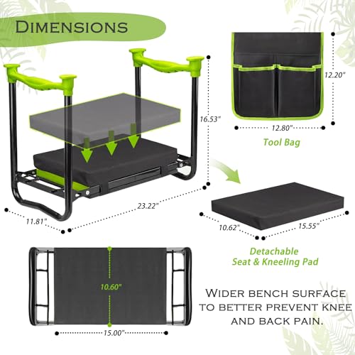 Garden Kneeler and Seat with Tool Bag, Protective Gardening Stool J211