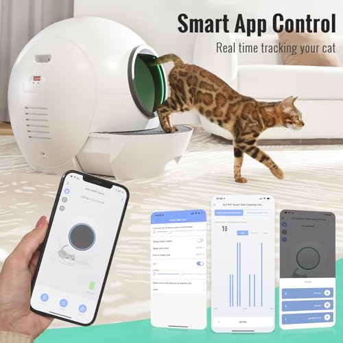 Automatic Self Cleaning Cat Litter Box for Multi Cats, 60L with Safety Protection H74738
