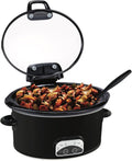 4.5-Quart Lift & Serve Hinged Lid Slow Cooker, One-Touch Control, Black