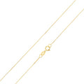 REAL Solid 14K Gold 0.5mm Box Chain Necklace for Women with Spring Ring Clasp