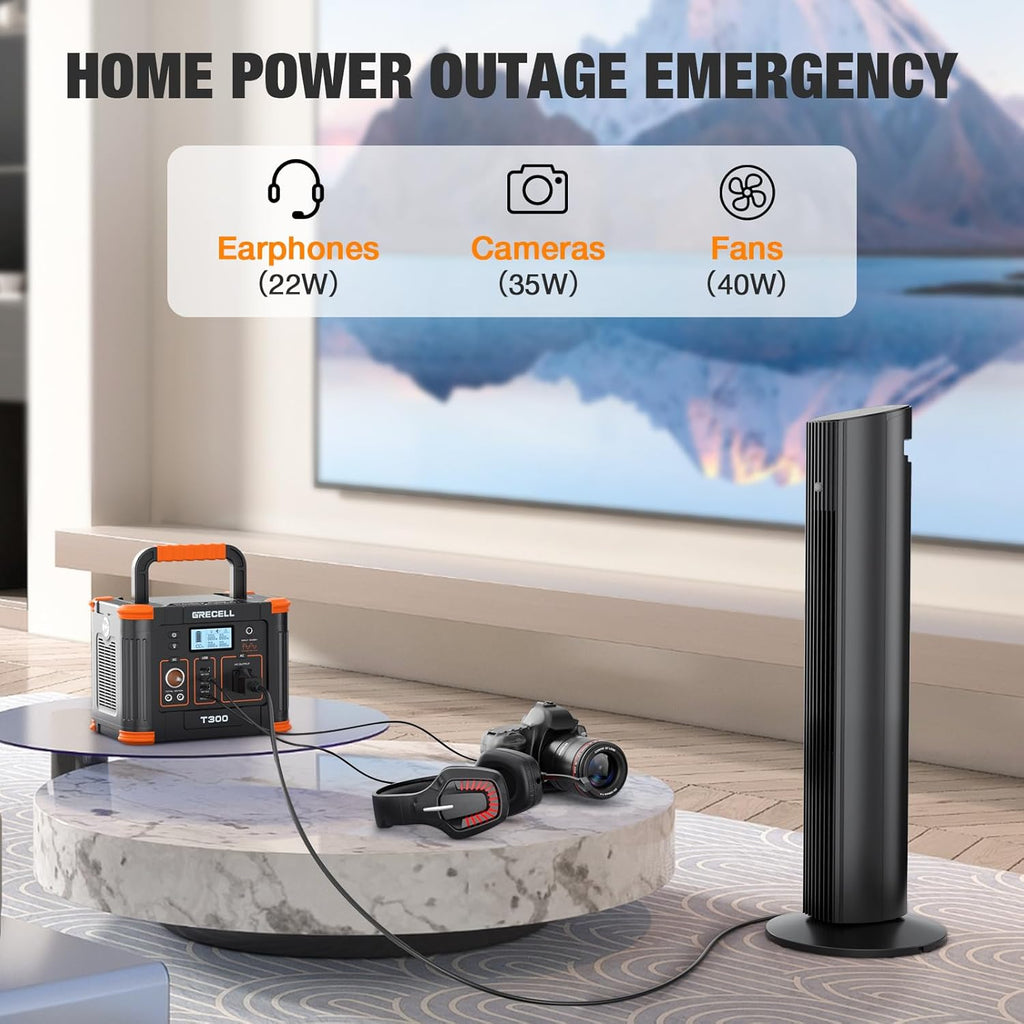 Portable Power Station 300W with 80W Foldable Solar Panel, 288Wh Backup Lithium Battery Y78656