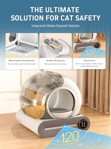 Self-Cleaning Cat Litter Box, Extra Large Automatic for Multiple Cats with App Control C6432