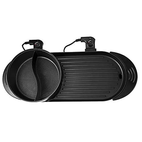 Foldable Electric Hot Pot and BBQ Grill with Dual Temp Control I922