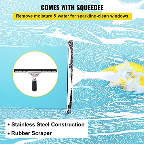 Water Fed Pole Window Cleaning Kit with Scrubber and Squeegee F44421