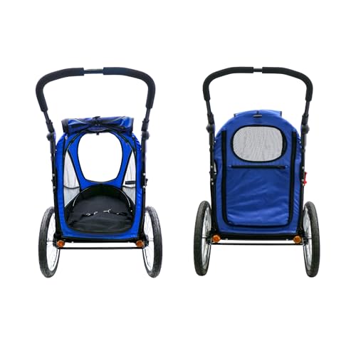 Pet Jogger/Stroller and Bike Trailer for Small to Large Dogs, Cats, and Pets, Supports up to 77LBS C367666