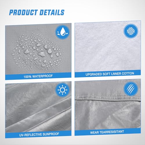 Waterproof All Weather Car Cover for Sedans, Heavy Duty Outdoor Protection with Zipper P705961