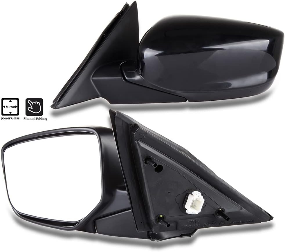Driver Side View Mirror for 2008-2012 Honda Accord Sedan, Power Operated, Non-heated, Black U597