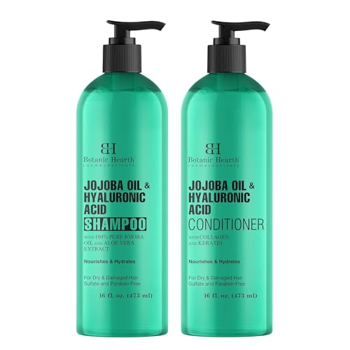 Botanic Hearth Tea Tree Shampoo and Conditioner Set with Vegan Collagen & 100% Pure Tea Tree Oil, for Itchy and Dry Scalp, Sulfate Free, Paraben Free - Men and Women - 16 fl oz each