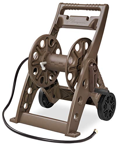 Liberty Basics 510 Wall Mount Hose Reel and Suncast 100 ft Wall Mounted Garden Hose Tracker