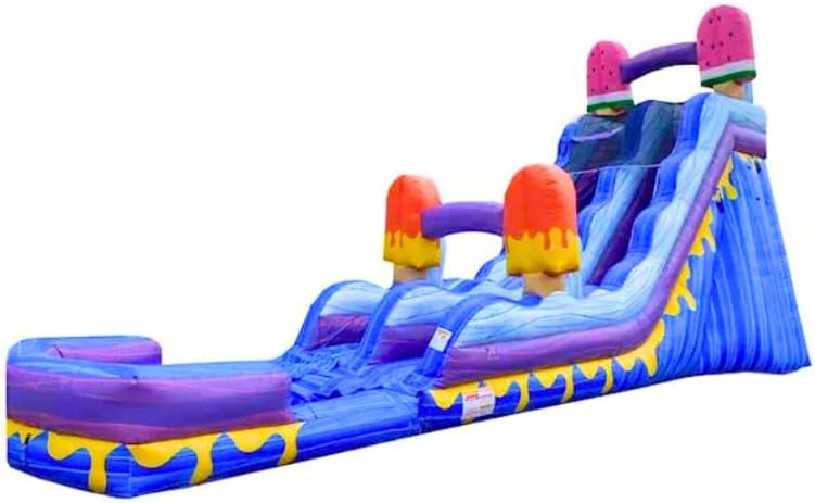 JumpOrange 19' Ice Pops Commercial Grade Water Slide with Detachable Deep Pool for Kids and Adults (Blower Included), Tall Waterslide, Outdoor Inflatable, Summer Fun, Backyard Water Park, Wet Dry Use
