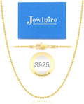 Jewlpire Italian 1MM 1.2MM Solid 14K Gold Over 925 Sterling Silver Chain Necklace for Women, Box Chain Thin & Sturdy & Comfortable Women's Chain Necklaces 14 16 18 20 22 24 26 Inches