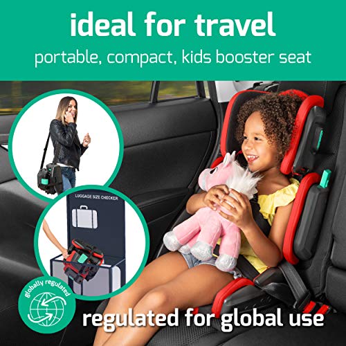 Foldable Highback Booster Car Seat, Adjustable Narrow, Slate Grey A633