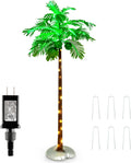 GOFLAME 6FT Lighted Palm Tree, Light Up Palm Tree with 3 Coconuts, Large-Capacity Water Bag, 309 LED Lights, Artificial Palm Tree Decor for Outside Patio, Tropical Party, Garden, Christmas, Pool, Yard