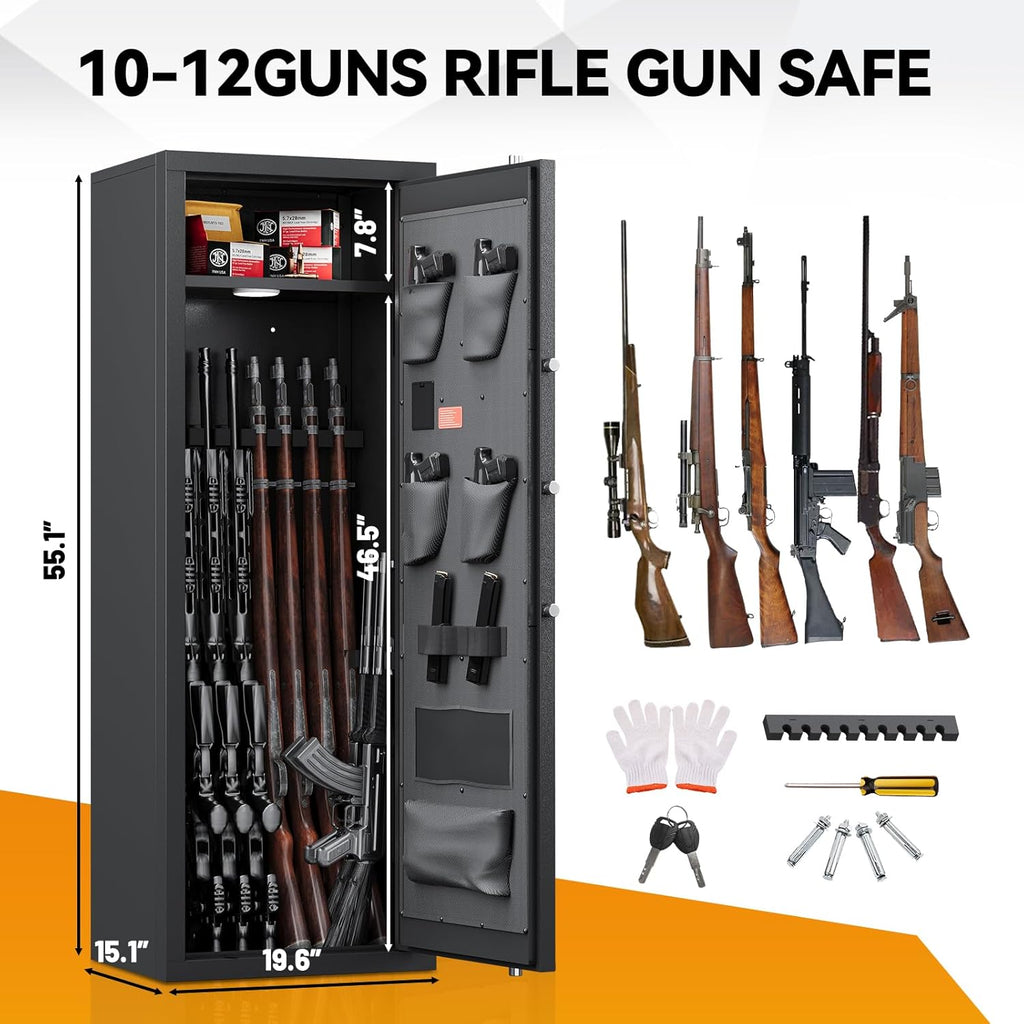 Large Gun Safe for Rifles and Pistols with Removable Shelf A188357