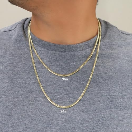14k Yellow Gold 3.5mm Solid Miami Cuban Link Chain Pendant Necklace J42143