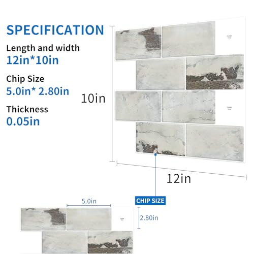 Peel and Stick Backsplash Tile Subway 3D Mosaics for Kitchen and Bathroom X738