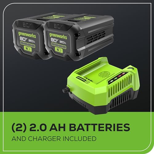21" Brushless Cordless Push Lawn Mower with 2.0Ah Batteries and Rapid Charger B48733