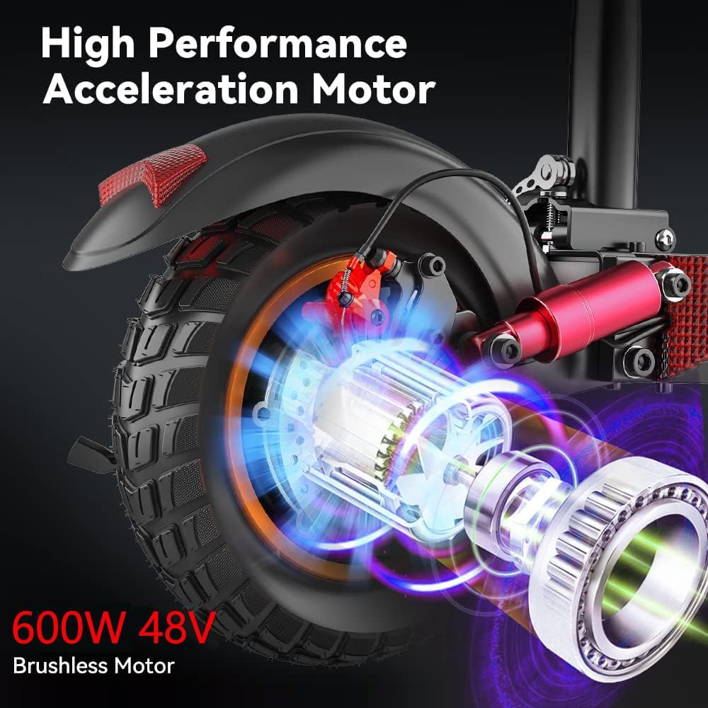 Electric Scooter for Adults with Seat, 10 Inch Air Tire, 600W Motor M678664