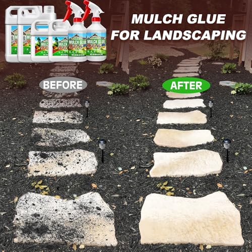 Mulch Glue - 1 Gallon Concentrate Gravel Glue with Applicator for Landscaping W367416