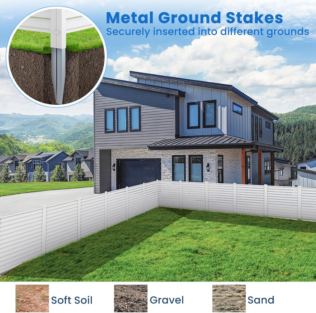 Air Conditioner Fence 2 Panels - 44"W x 45"H Outdoor Privacy Screen with Metal Stakes R881