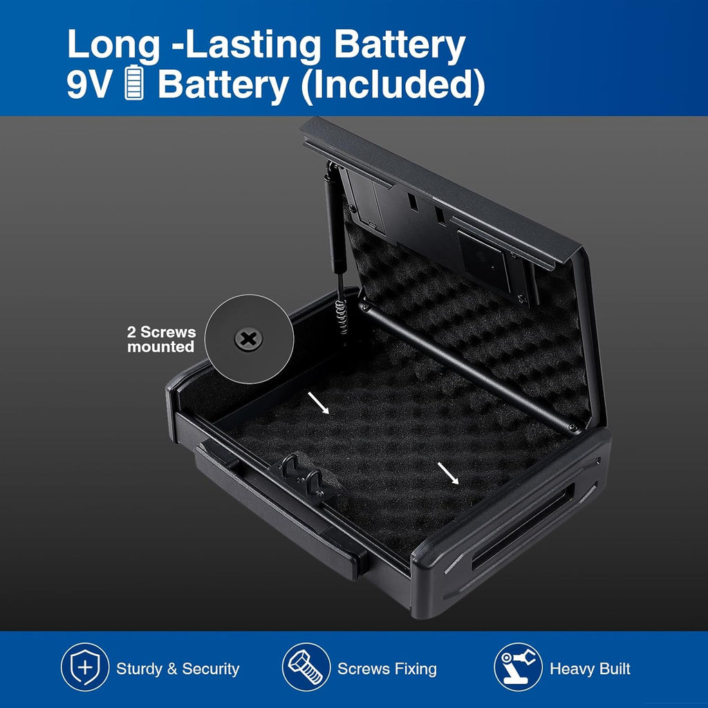 Biometric Fingerprint Gun Safe for Handgun, Quick Access, 2 Capacity F1777