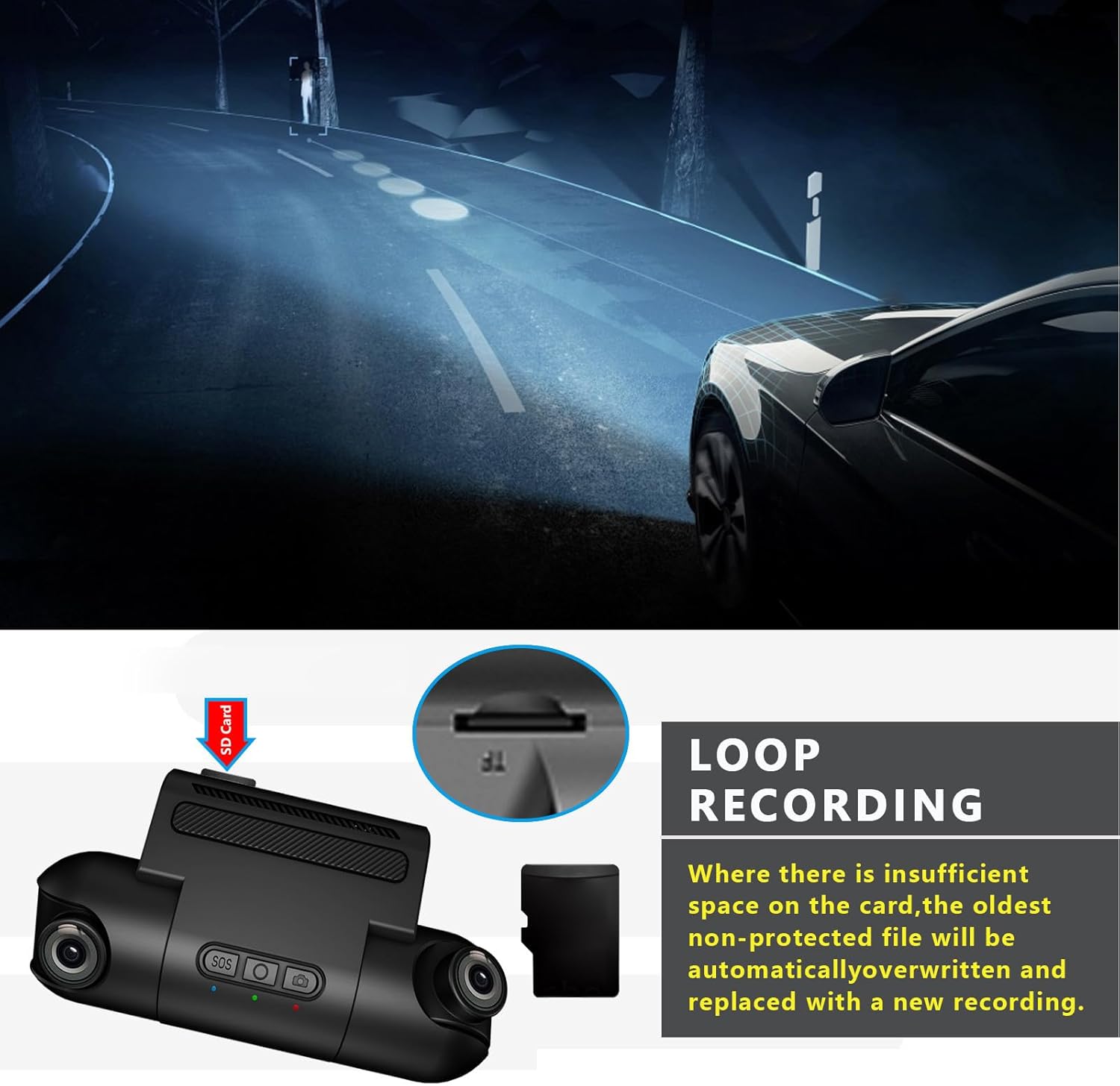 Dash Cam 1080P Front and Rear with 170° Wide Angle V361344