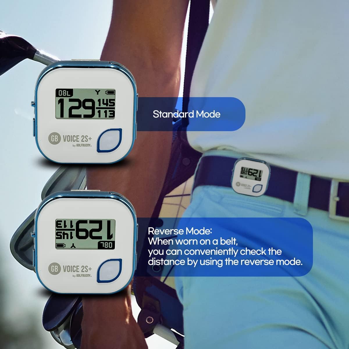 Talking GPS Golf Rangefinder with Slope Mode, 18-Hour Battery, 40,000 Preloaded Courses W945
