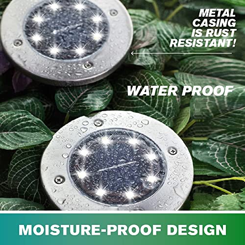Solar Disk Lights Outdoor, Waterproof LED, Set of 8 X46883