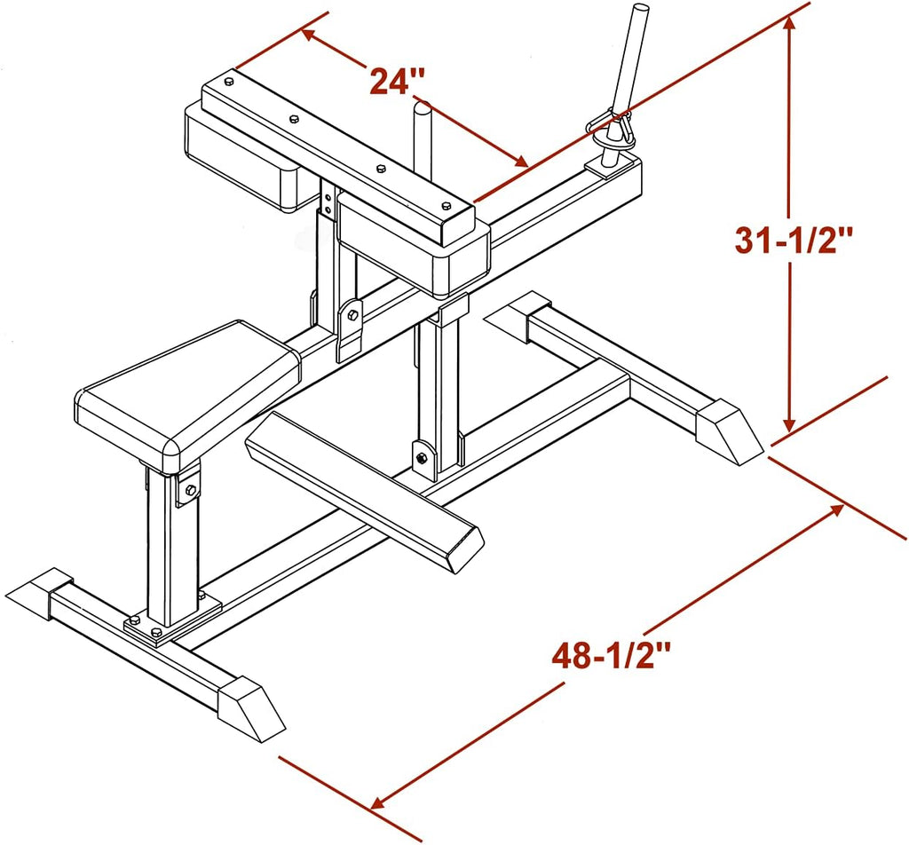 Seated Calf Raise Machine, 500 LBS Capacity, for Standard and Olympic Plates G259451