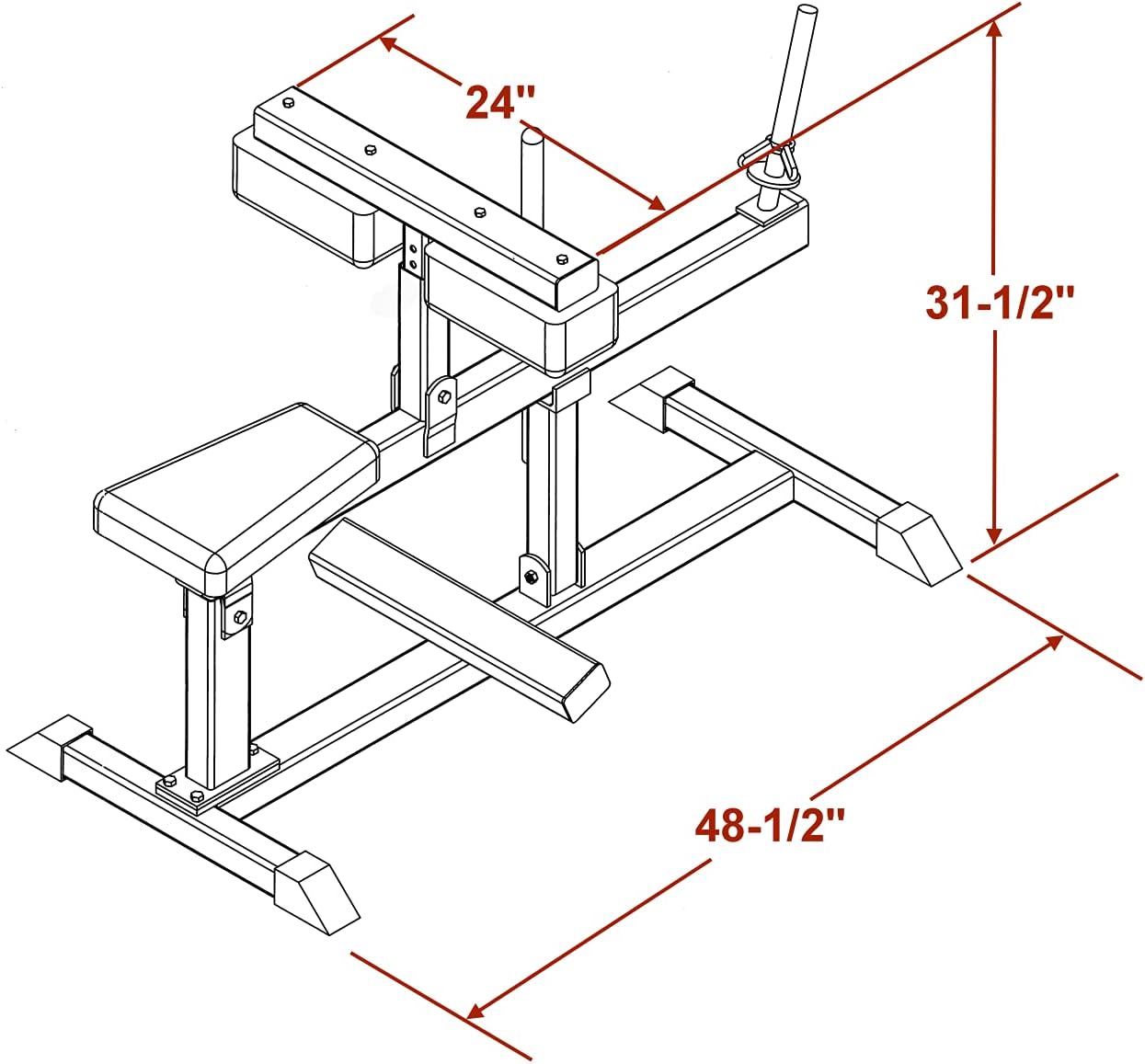 Seated Calf Raise Machine, 500 LBS Capacity, for Standard and Olympic Plates G259451
