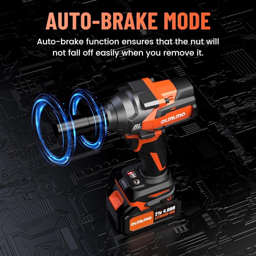 Cordless Impact Wrench 1/2-In High Torque 700Ft-lbs with 2 Batteries U6123