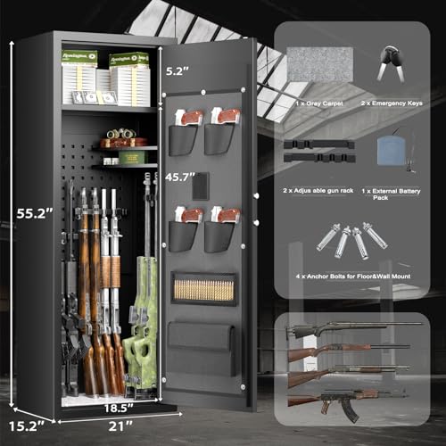 Tall Gun Safe for Rifles and Shotguns with Removable Shelf W4485