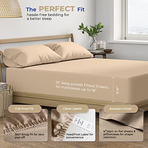 400 Thread Count Cotton Queen Sheet Set - 4 Piece Sateen Weave Navy Blue M87461