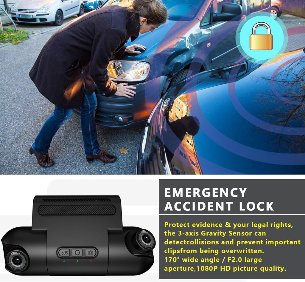 Dash Cam 1080P Front and Rear with 170° Wide Angle V361344