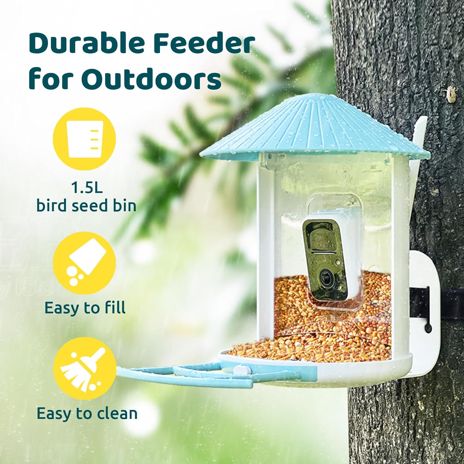 Smart Bird Feeder with Camera and Solar Panel B102406