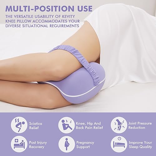 Memory Foam Knee Pillow for Side Sleepers with Cooling Cover D247081