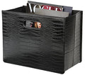 HofferRuffer Magazine Basket Holder, Foldable Magazine Rack, Document File Holder Organizer, File Folder, Newspaper Storage Bin Organizer for Home or Office (Gold)