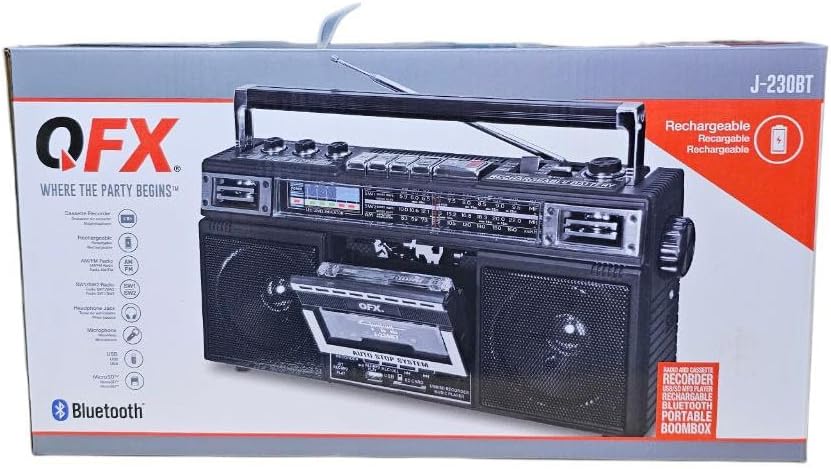 Rechargeable AM/FM/SW Radio Boombox with Bluetooth and USB Recording M980