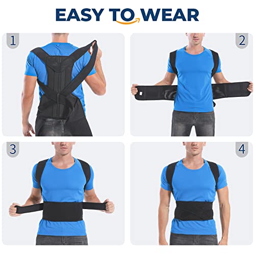 Posture Corrector Back Brace for Upper and Lower Back Pain Relief, Adjustable Lumbar Support T156794
