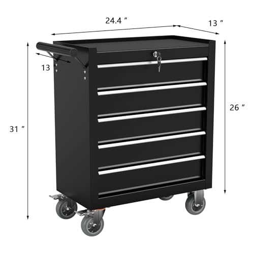 Rolling Tool Chest with Wheels and Locking Drawers Y667