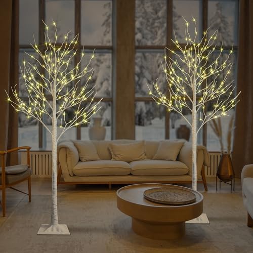 LIGHTSHARE 4 Feet Birch Tree, 48 LED Lights, Warm White, for Home, Festival, Party, and Christmas Decoration, Indoor and Outdoor Use