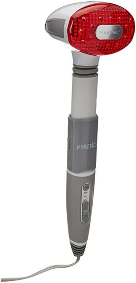 HoMedics Long Reach Massager with Heat | Adjustable Handle, Variable Speeds, Rapid Heat, Folding Handle | Heated Muscle Kneading for Back, Shoulders, Feet, Legs, & Neck | Thera-P