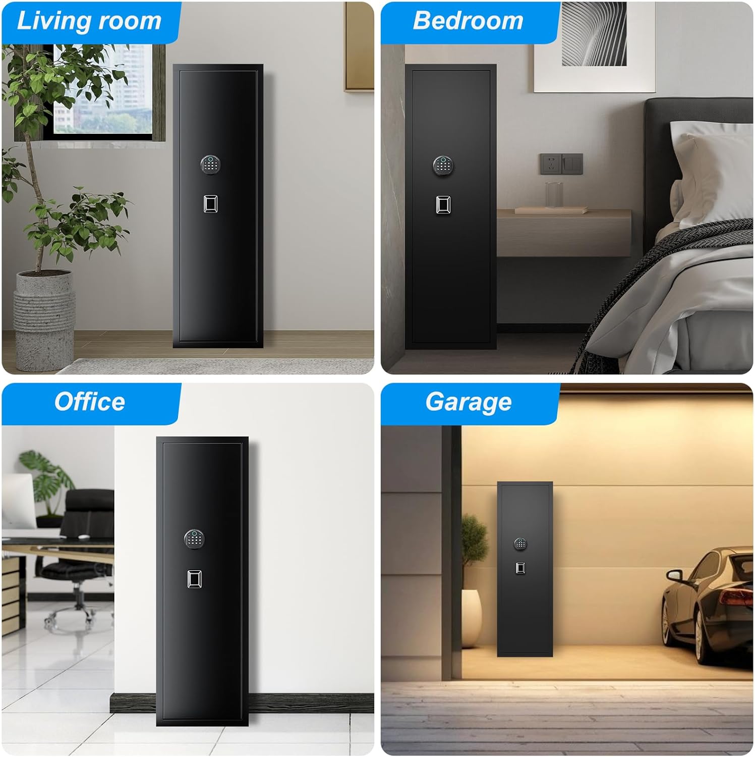Large Unassembled Gun Safe with Fingerprint Access, Removable Shelf and Pistol Bag I829298