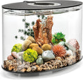 biOrb LOOP 15 Acrylic 4-gallon Aquarium with White LED Lights Modern Compact Tank for Tabletop or Desktop Display, Black-Trimmed Tank